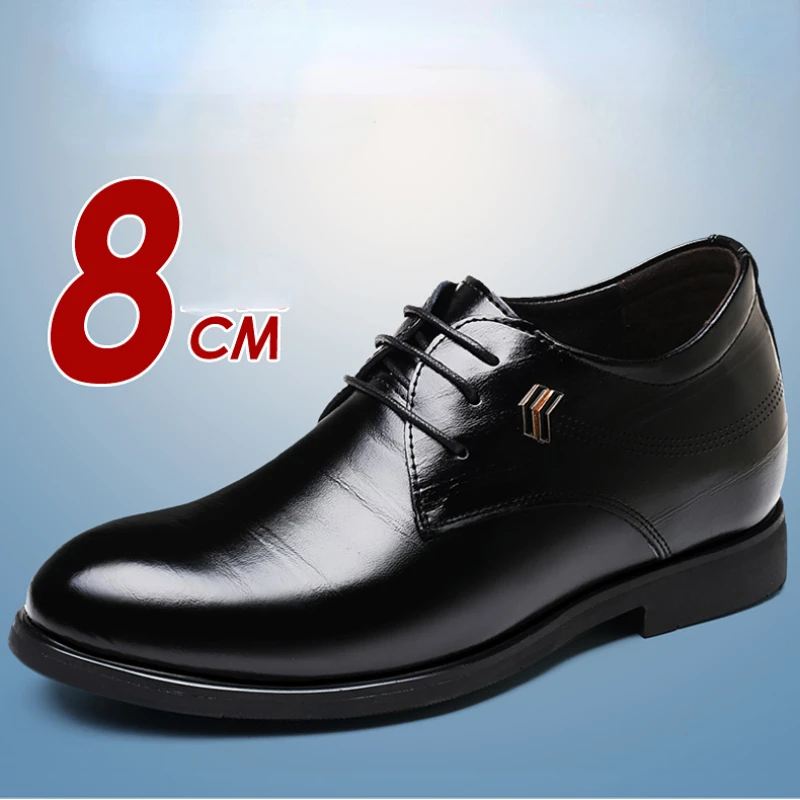 

Men's Inner Heightening Derby Shoes Invisible Inner Height Increasing Men Shoes 8cm Business Formal Elevator Increase Shoes Male