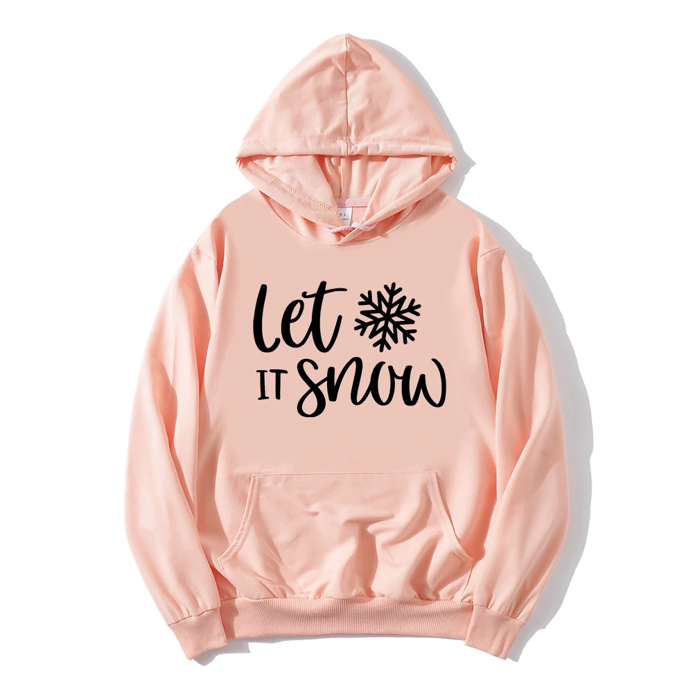 

Толстовки Let It Snow, Рождественская зимняя одежда, Женский Рождественский подарок для нее, свитшот, рождественский подарок для семьи, худи в готическом стиле L