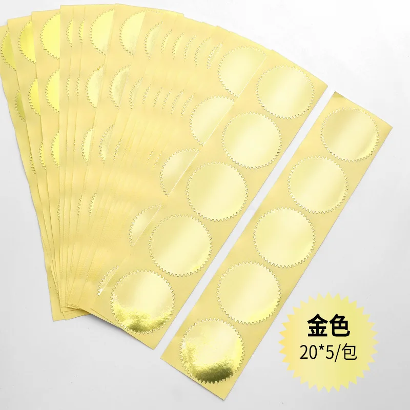 

100 pieces 50mm light silver steel stamp sticker Gear sticker convex seal Seal Creative Label Certificate Award decorative stick