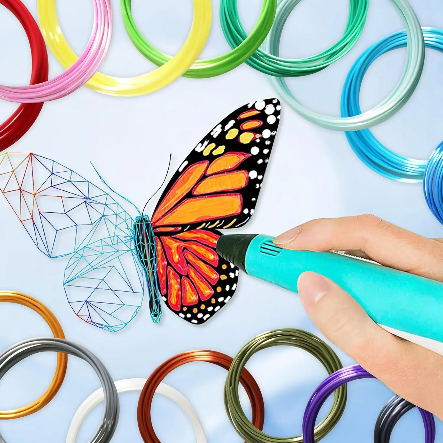 25M 3D Pen Filament PLA PCL 3D Printing Pen Consumables Colored Odorless Safety Plastic Filament Diameter 1.75mm
