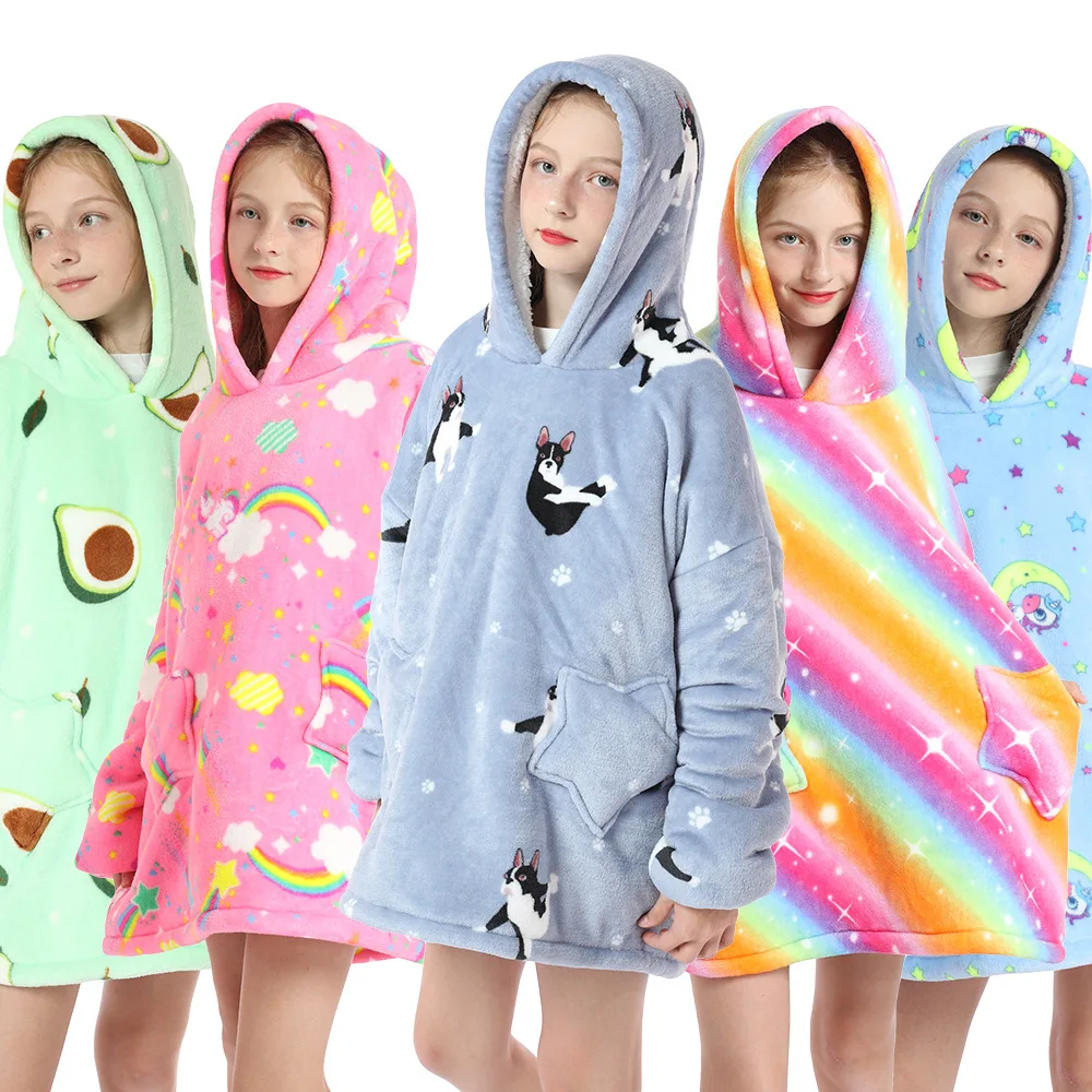 Children Flannel Pajamas Autumn and Winter Pajamas for Girl Warm Kids Sleepwear Robe Boy Sleepwear Family Matching Homewear1-12Y