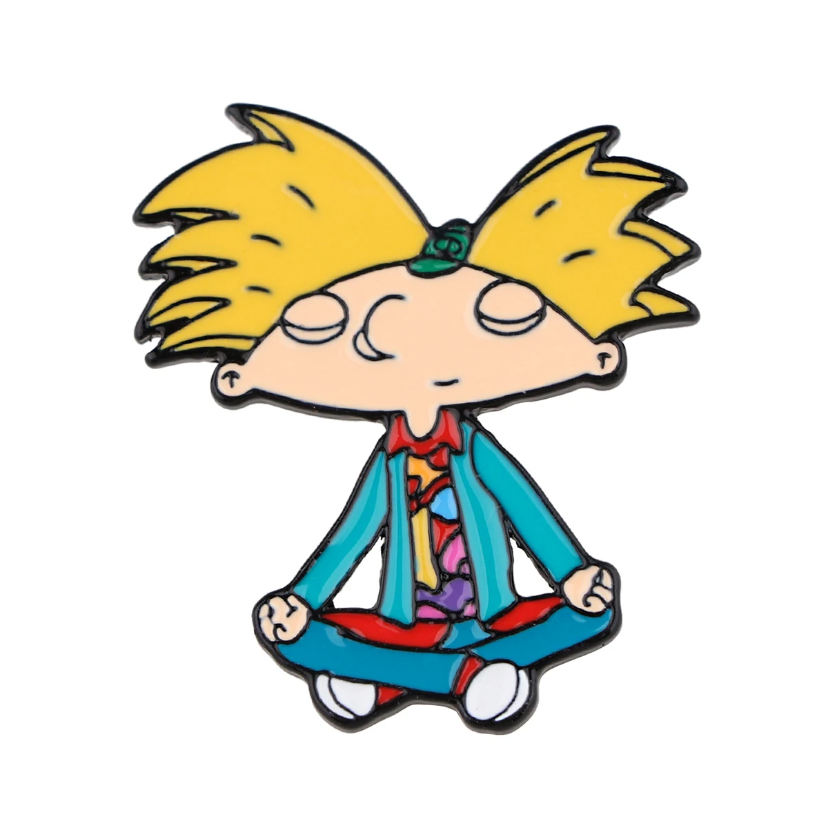 Cartoon Hey Arnold! Yoga Kawaii Enamel Pin - KawaiiMerch.com