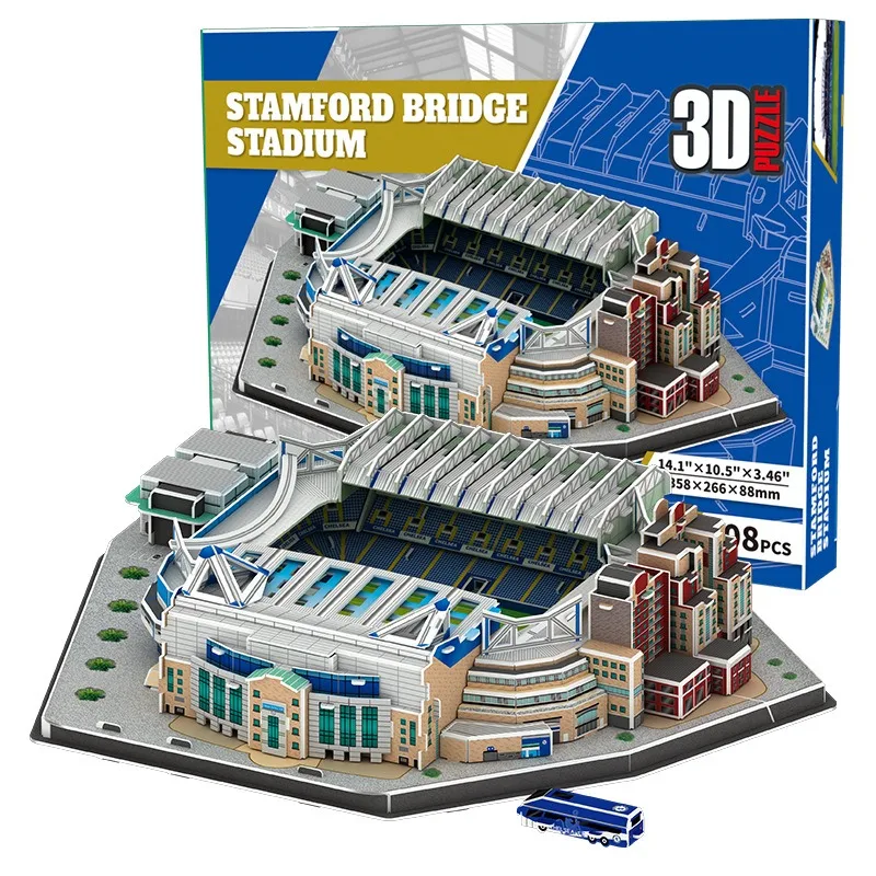 DIY Chelsea Stamford Bridge Stamford Bridge Football Stadium 3D Three-dimensional Puzzle Model Toys Educational Toys