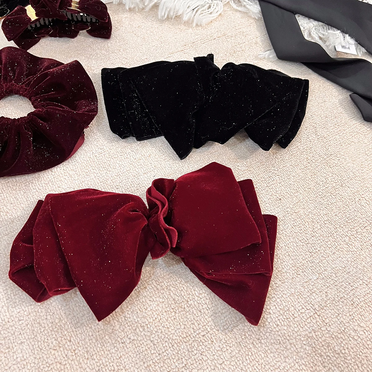 ☆TATIANA☆ Mary Velvet Ribbon Hair Pin HB0099 타티아나]Merry Velvet Ribbon Hair Pin_HB0099