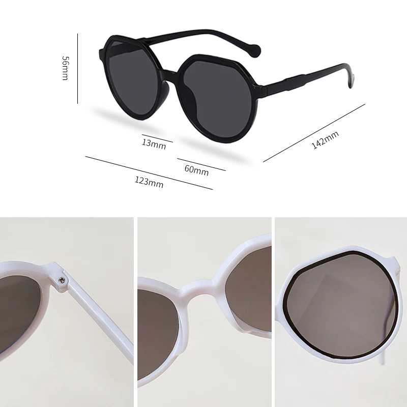 Children Vintage Solid Colors Square Circle Sunglasses UV400 Girls Boys Fashion Protection Sunglasses