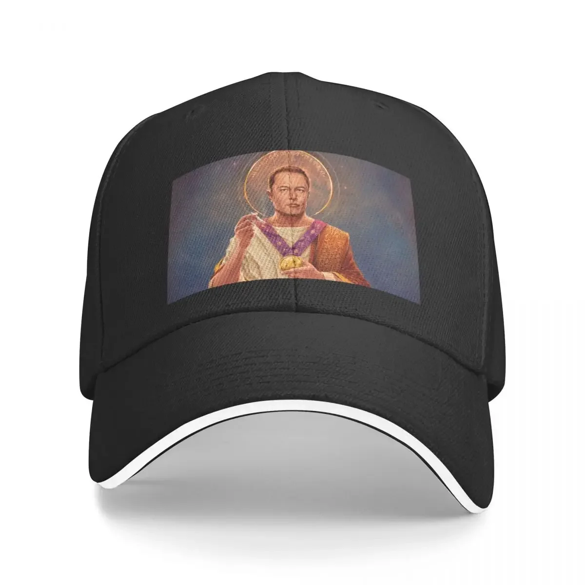 

Saint Elon of Musk - Elon Musk Original Religious Painting Baseball Cap Trucker Cap foam party Hat Hip Hop Women's Men's