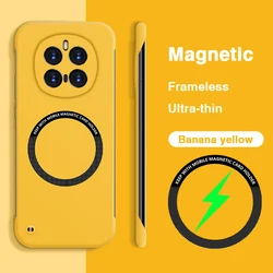 Frameless Magnetic Slim Hard PC Phone Case - Original Back Protection Cover - Honor Magic8 Pro (Banana Yellow)