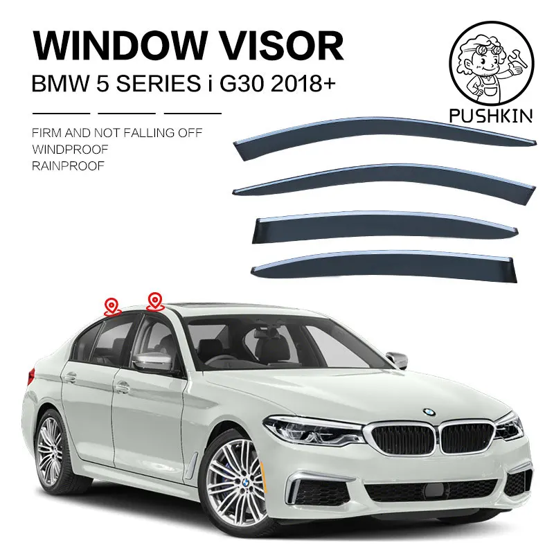 

For BMW 5 Series 520i 2003-2022 E60 F10 G30 Window Visor Wind Deflectors Visors Rain Guard Door Visor Vent Shades Ventvisor