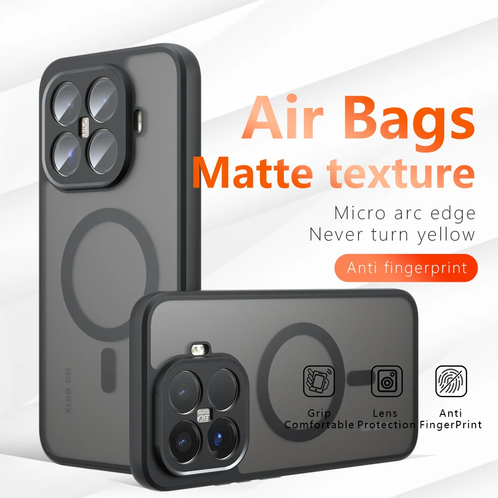High Quality Rugged PC Matte Transparent HD Case with Magnetic Wireless Charging Capability