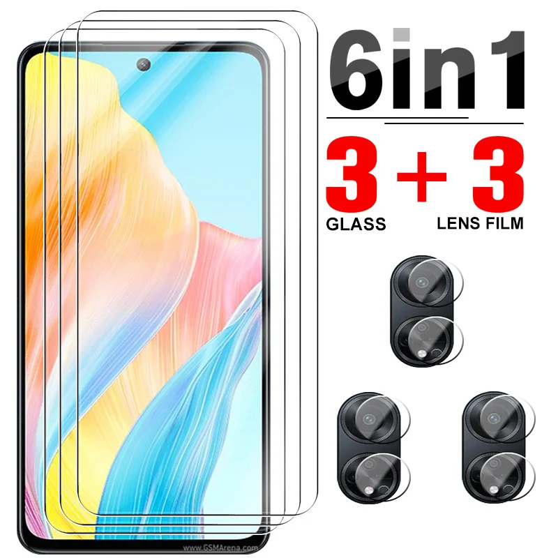 

Закаленное стекло 6 в 1 для Oppo A38, A18, A78, A58, 4G, защитные пленки для экрана Oppo A18, A38, A58, A78, 4G, A98, Защитная пленка для объектива фотоаппарата