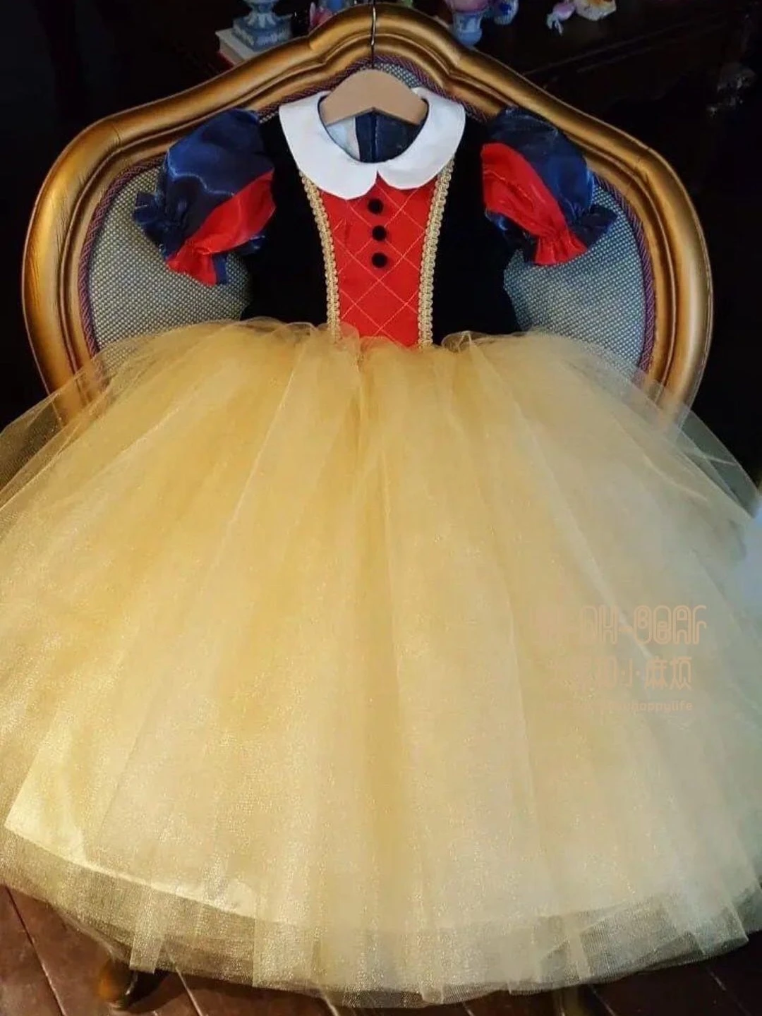 

0-12Y Girl Summer Snow White Turkish Vintage Lolita Princess Ball Gown Dress for Birthday Holiday Eid