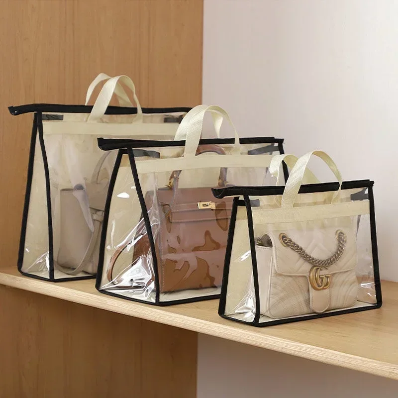 Moistureproof Dust-proof Wardrobe Closet Hanging Storage Bag Transparent Sundry Shoe Purse Organizer Handbag