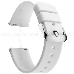 Smooth Silicone Quick Release Watch Bands - Versatile Sizes - 21mm (White 1)