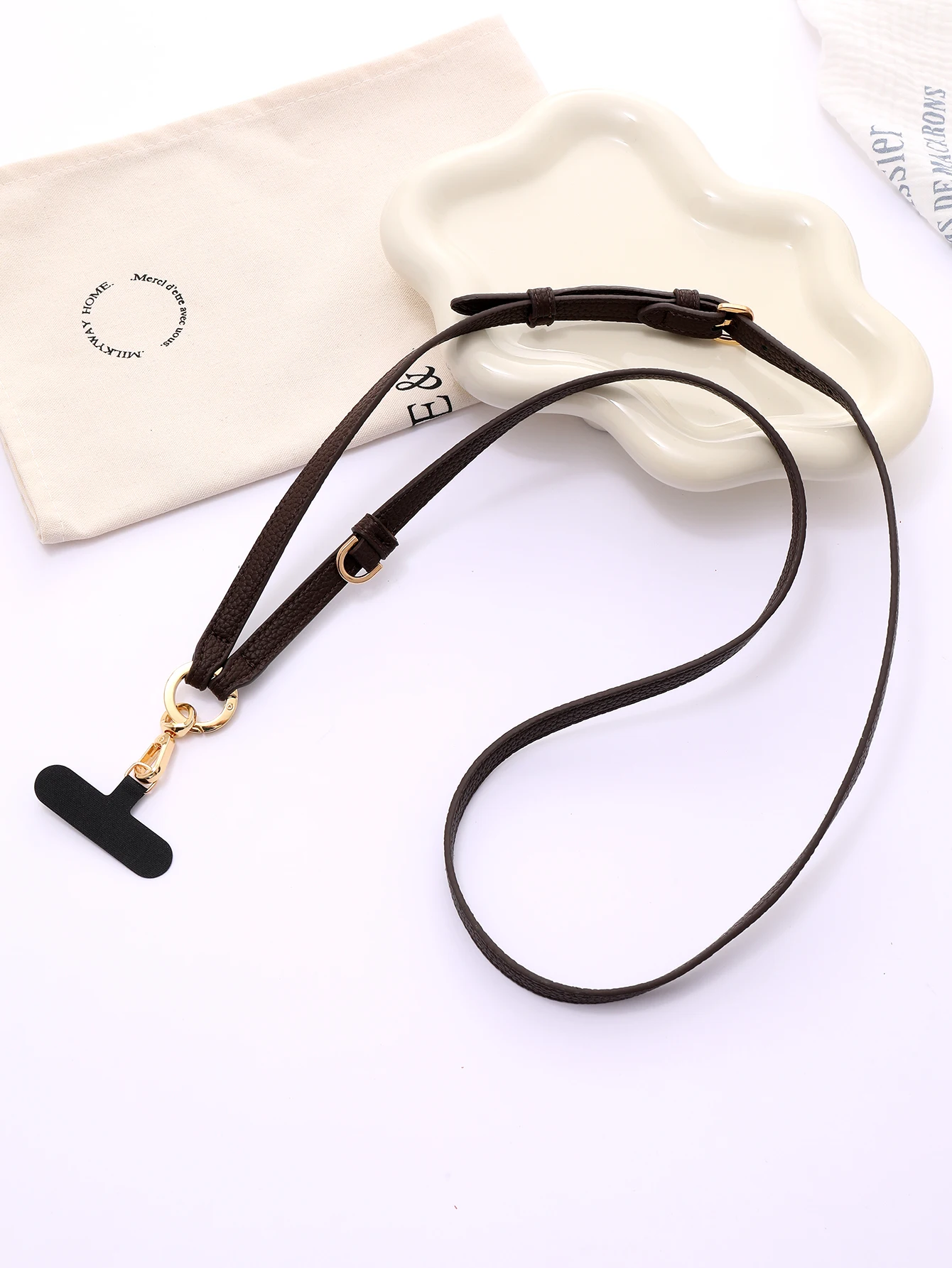 Stylish PU Leather Crossbody Phone Chain with Adjustable Strap and Cardholder