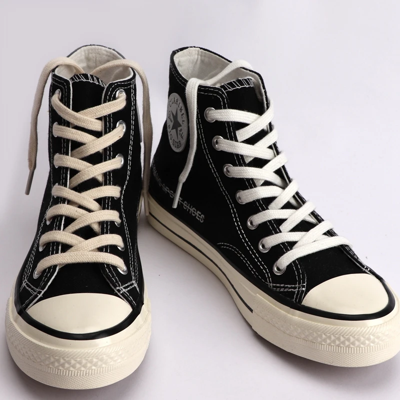 1Pair Flat Shoelaces Canvas Sneakers Cotton Rope Shoelace White Black Beige Solid Laces Shoes 100/120/140/160cm
