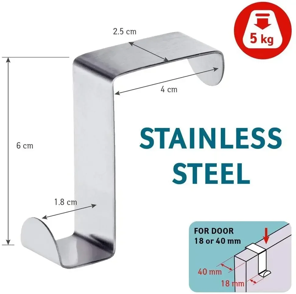 Drawer Reversible Stainless Steel Hooks Cabinet Door Towel Racks Office and Kitchen Shelves storage hook door hook