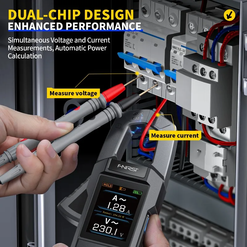 FNIRSI DMC-100 Clamp Type Multimeter Automatic Intelligent High Precision Ammeter Temperature Probe