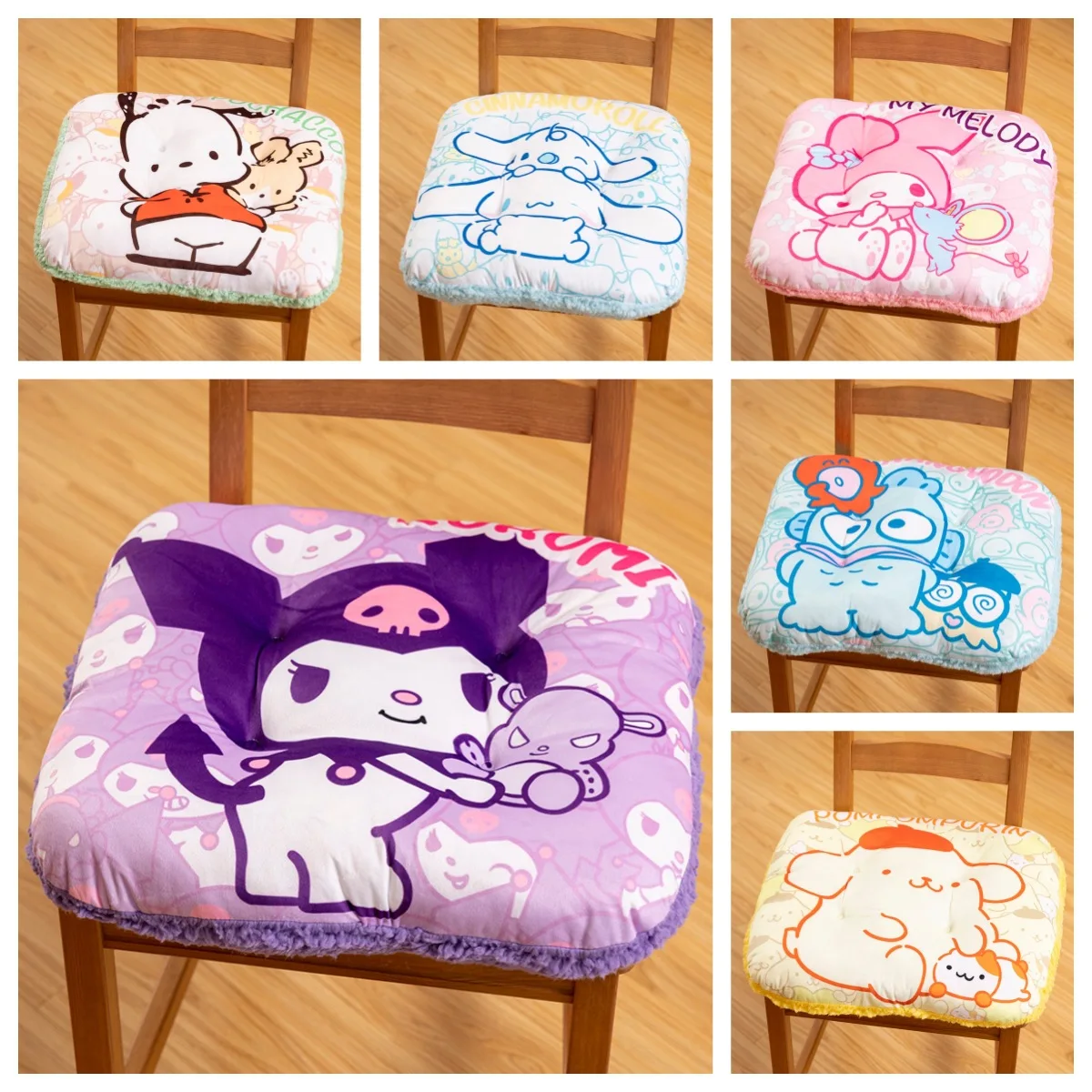 

Kawaii Kuromi My Melody Cushion Cinnamoroll Hangyodon Bedroom Seat Pillow Office School Decor Sofa Cushions Bedside Backrest