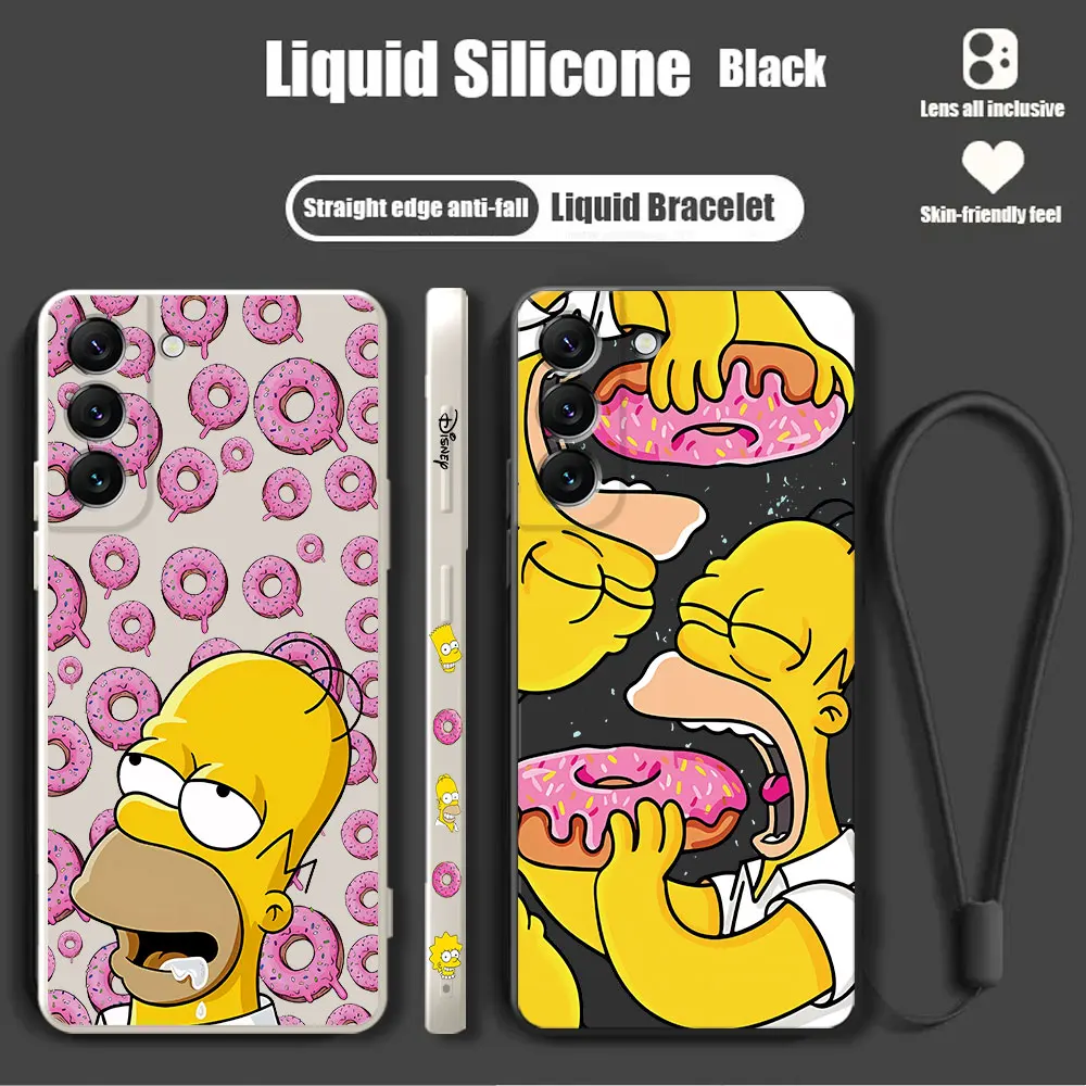 Disney Funny Cartoon Homer Simpson Square Liquid Cover Custodia In Silicone Per Xiaomi Poco X4Pro 5G X4Nfc M4 Pro C40 X3 Pro X3 Nfc F5