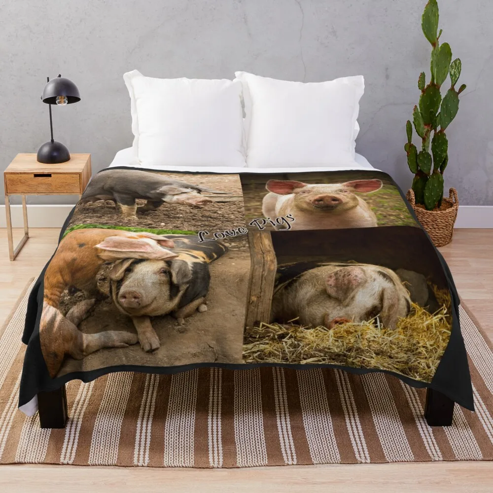 

Love Pigs Throw Blanket Nap Bed linens Giant Sofa Blankets