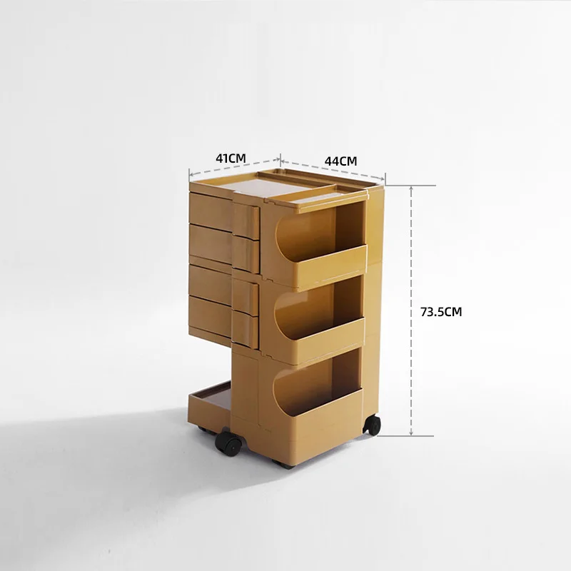 

famous design rectangle PP plastic2 layer 3 layer storage with wheel removable cabinet cart