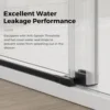 56-60.in W x 72.in H Frameless Shower Door, Water Repellent Black Shower Door Clear Tempered Glass, Easy Sliding Showe Door 6