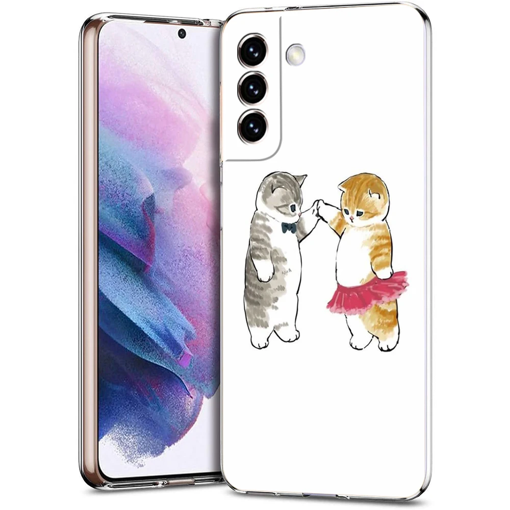 Cute Cat Cartoon Transparent Shockproof Phone Case