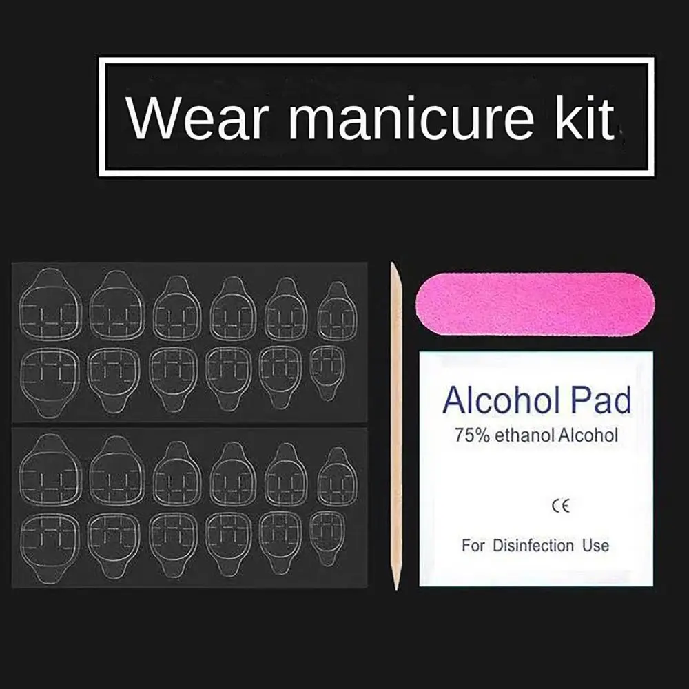 

Розовый, черный, французский стиль, чистый ручной накладной ноготь XS S M L с ящиком для инструментов, любовь, Бабочка, вспышка, Алмазный ноготь, полное покрытие