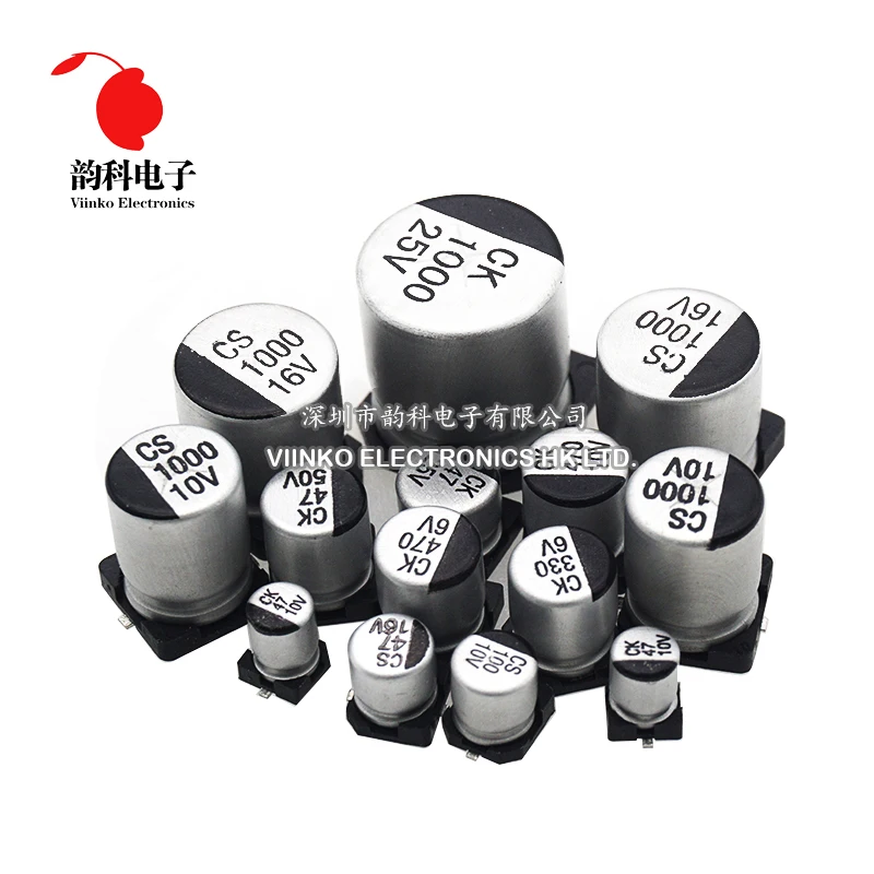 10PCS SMD Aluminum Electrolytic Capacitor 6.3V 10V 16V 25V 35V 50V 1UF 2.2UF 4.7UF 10UF 22UF 47UF 100UF 220UF 330UF 470UF 1000UF