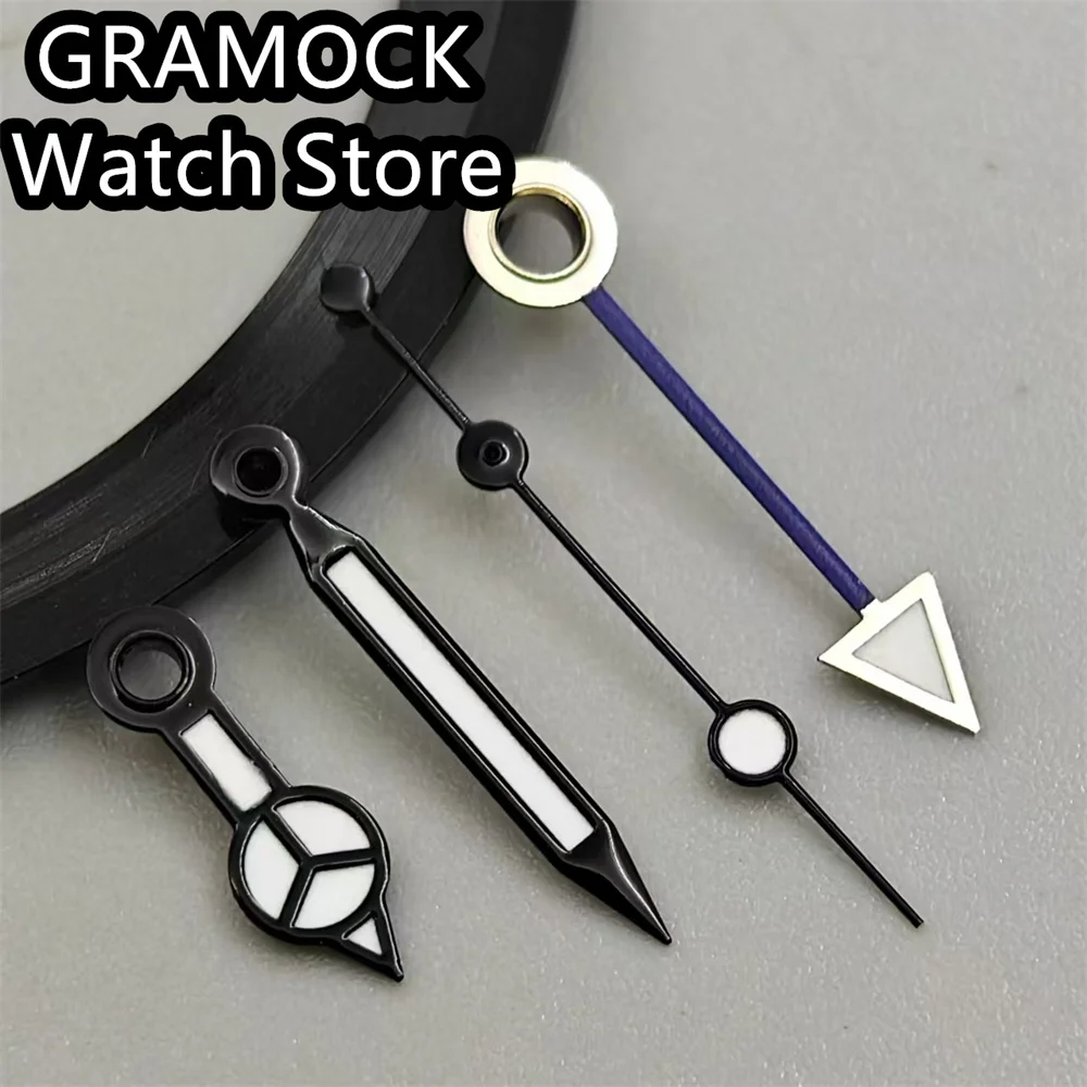 Gramock Uhrzeiger Silber Schwarz Gold Roségold Zeiger grün leuchtend fit nh34/ronda 515-24h Uhrwerk – Detail 12