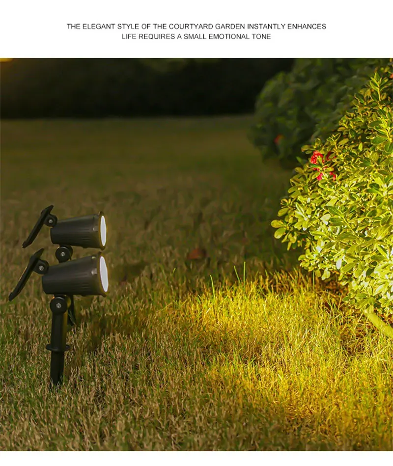 Description Picture 5 of item2/1Pcs Solar Spot Light Intelamp Floodlight Colorful Waterproof 9LED For Garden Pathway Landscape Yard Lamp Spotlight Outdoor