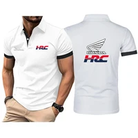 2025 Honda racing hommes nouvel été coton respirant confortable Polo décontracté couleur unie coupe ajustée hauts à la mode vêtements 2