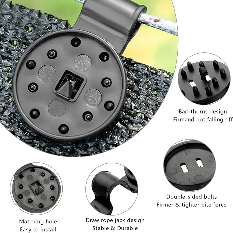 Sun Protection Shade Mesh Fixing Clips 50pcs Garden Sunshade Accessories Black Round Household Removable Secure Durable TMZ