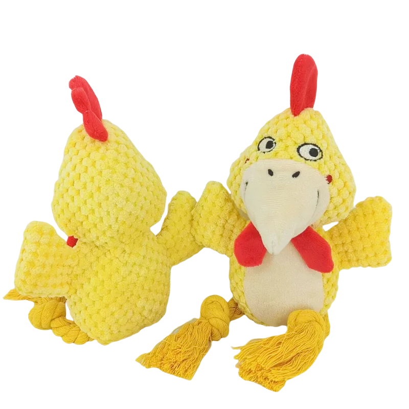 Interactive Animal Plush Rope Toy - Engaging Squeak and Chew Fun