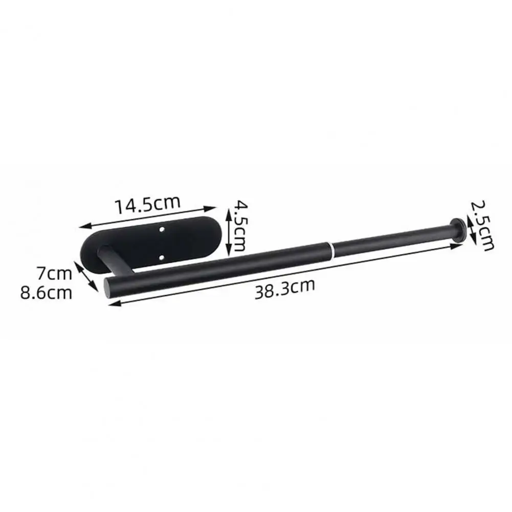 Self-Adhesive Toilet Paper Holder 304 Stainless Steel Brushed Paper Towel Roll Rack Black Bathroom Kitchen Long Tissue Hanger