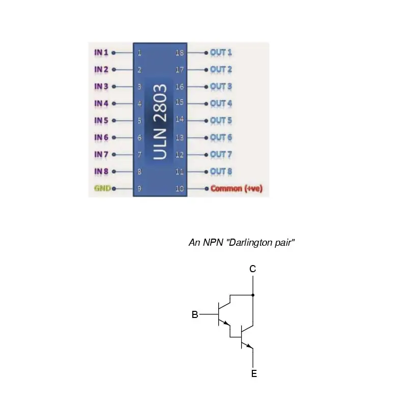 ULN2803 ULN2803APG High-Voltage High-Current 8-Way Darlington Transistor Arrays NPN IC DIP-18 (Pack of 5pcs) image 5