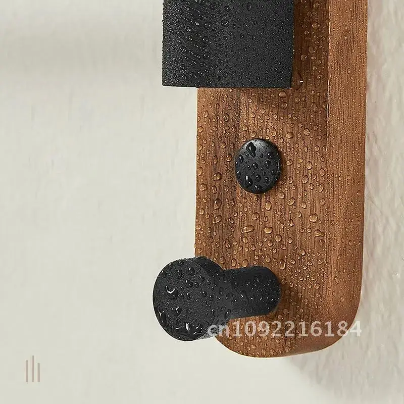 Wood 2/4 Swivel Towel Bars Hanger Holder Rack Rotatable Bathrobe Accessories Mounted Wall Bathroom Towel