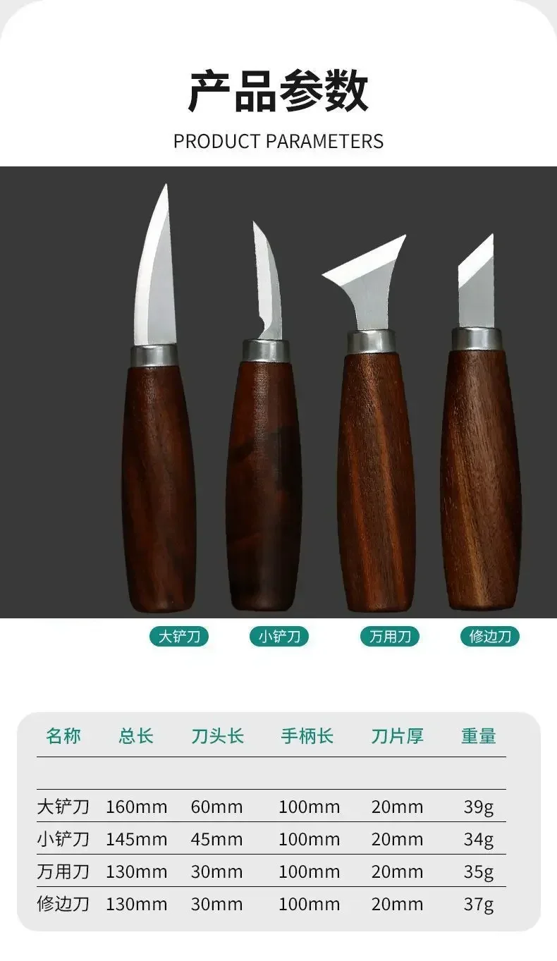 Holzbearbeitung Carving Messer DIY Carving Chipping Cutlass Manuelle Holz Carving Scoop Set von Holz Carving Werkzeuge – Detail 6