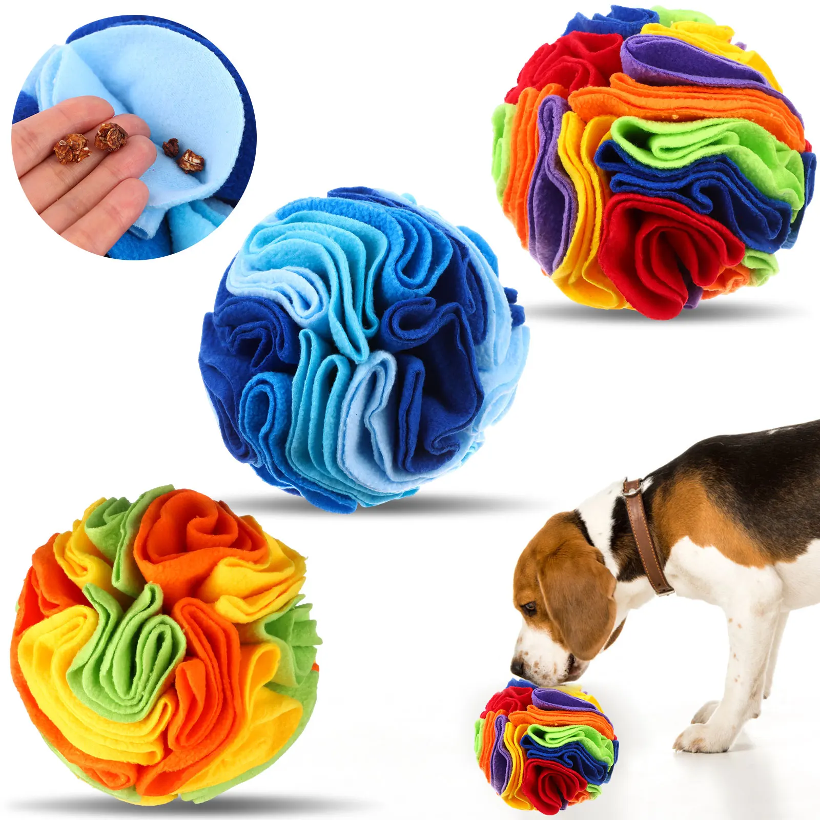 3 Pcs Snuffle Ball for Dogs Stress Relief Dog Snuffle Ball Toys Dog  Foraging Mat Pet Snuffle Ball Toy Dogs Treat Bal