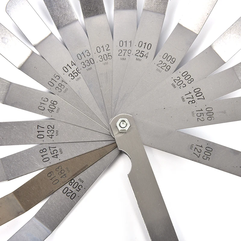 스테인레스 스틸 갭 필러 필러 게이지 핫, 두께 0.05 1mm 곡선, 16 블레이드 1 세트
