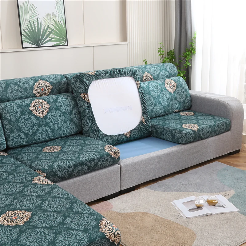stretch printed stretch sofa seat cushion cover backrest cover protector for couch sofa cover L shape chaselong slipcovers 6