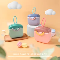 1pcs Milk Powder Box Baby Travel Portable Food Storage Box Simple Candy Colored Double Ring Safety Sealed Milk Powder Can No Bpa 1