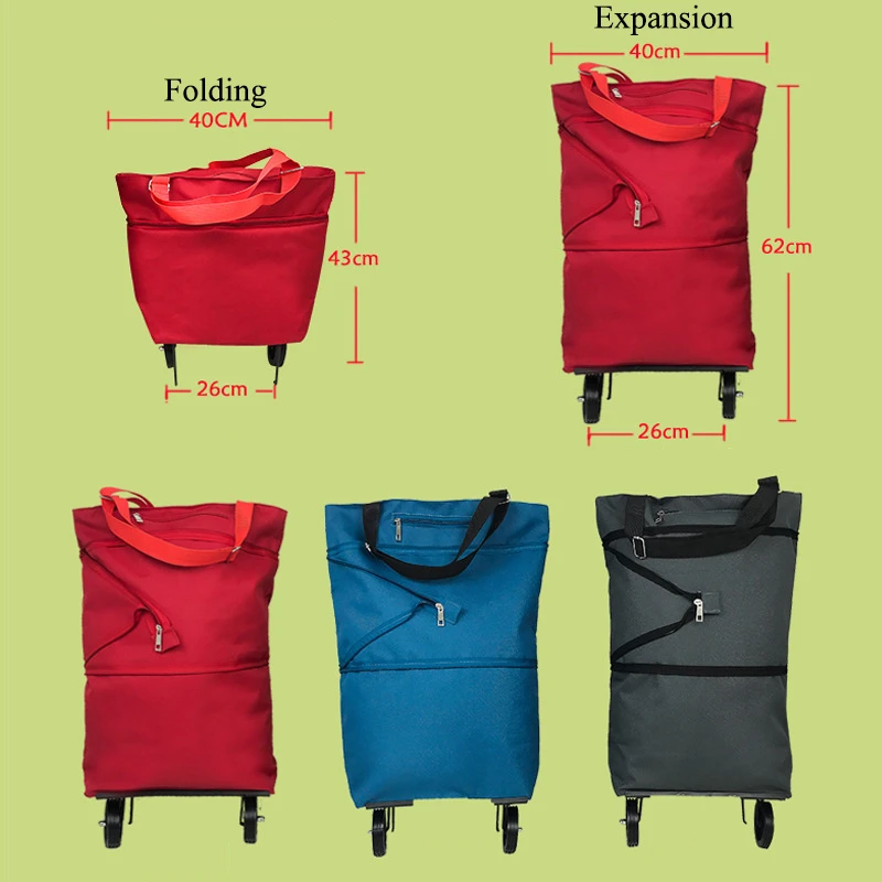 Folding Shopping Cart Wheels Shopping Trolley Bag Wheels Shopping Bags Portable Shopping