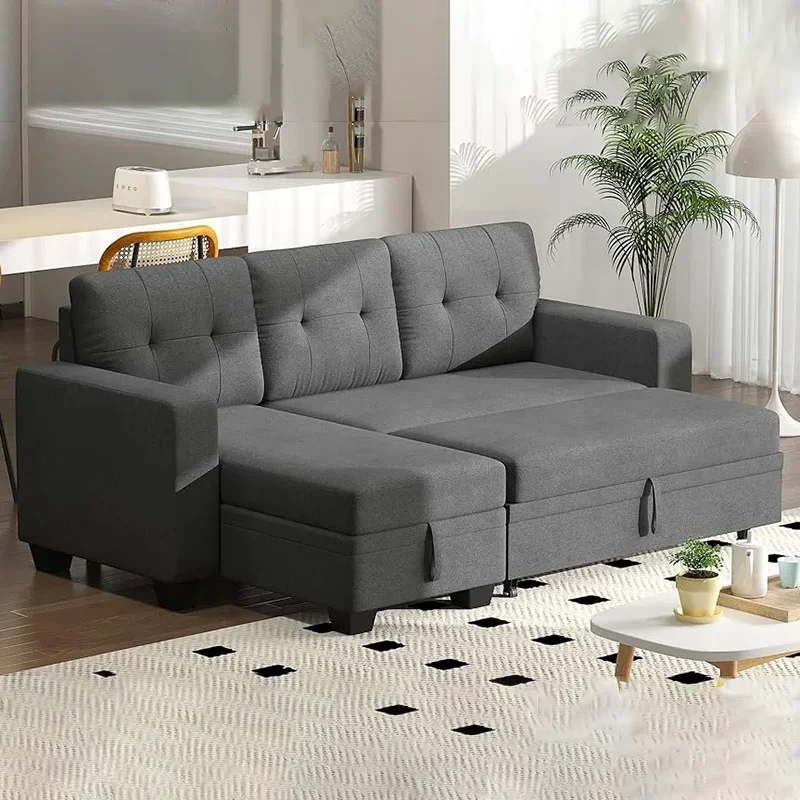 

Sofa Bed Can Be Flipped And Converted, Sleeper Pull-out Sofa With Storage Chain,dark Gray Nordic Lazy Sofa Luxury Furniture