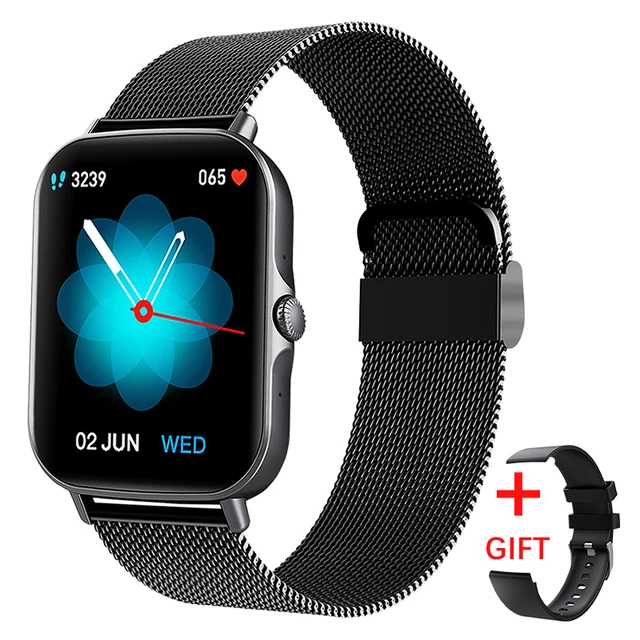 LIGE New Dial Call Smart Watch Men 2022 Full Touch Body Temperature Sports Fitness Tracker Waterproof Men Smartwatch Women + Box black