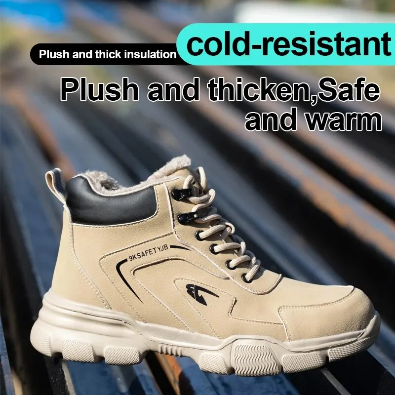 Winter Work Protective Shoes Men's Safety Shoes Anti-smashing Stab Shoes Sports Shoes Steel Toe Shoes Men's Work Boots. images - 6