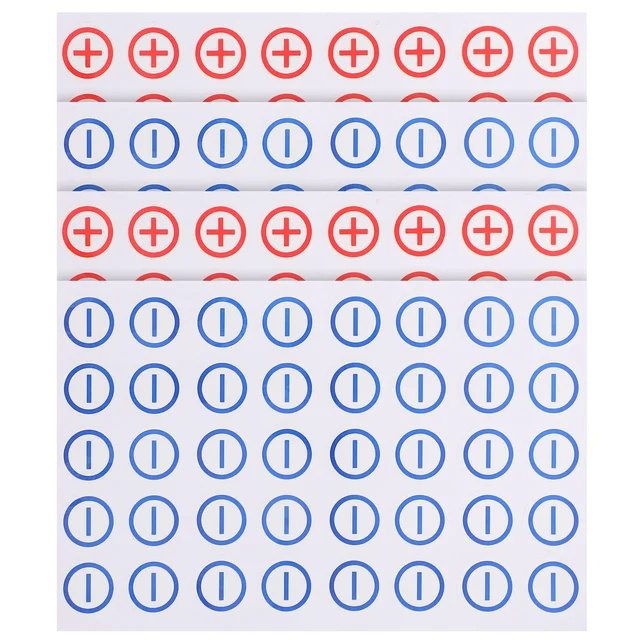 Plus Minus Decals 4 Sheets Battery Polarity Stickers – Plus/Minus ...