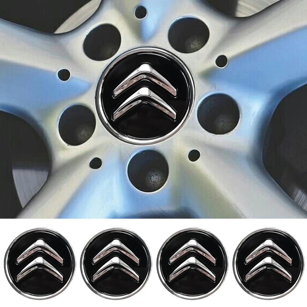 Wheel Hub Covers 4Pcs 60MM Wheel Center Cap Replacement for Citroen C1 C3 C4 DS3 Most Models