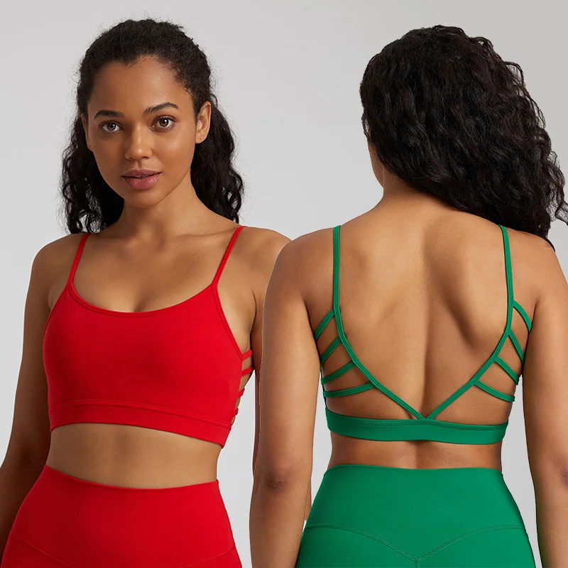 

Спортивный бюстгальтер с V-образным вырезом, женское нижнее белье для занятий йогой, с мягкими чашечками, с защитой от ударов, для фитнеса, бега, тренажерного зала