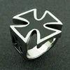 Punk US Size 7-14# 316L Stainless Steel High Quality Black Enamel Iron Cross Ring Man Biker Jewelry 3